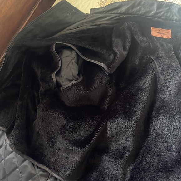 1 XL Loco Signature Black Leather Winter Trenchcoat - Picture 6 of 8